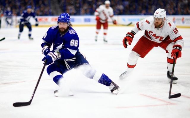 The Carolina Hurricanes take on the Tampa Bay Lightning in the second round of the Stanley Cup play-offs this year. 