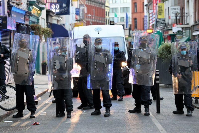 Disorder in Dublin ahead of Ireland's reopenings