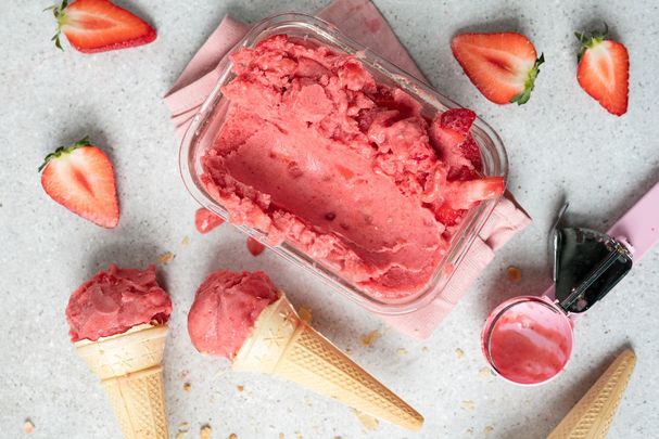 Three-ingredient Irish strawberry ice cream recipe.