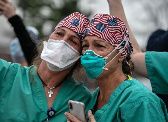 New York medics during the height of the Covid-19 pandemic.