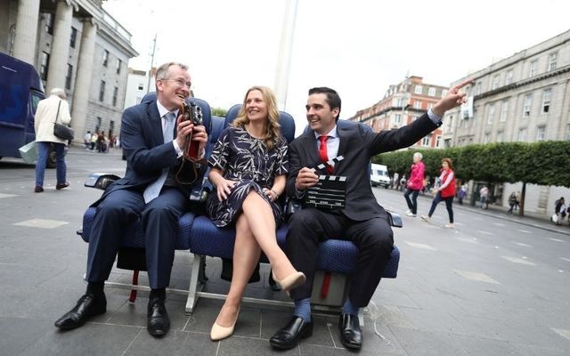 From left: Niall Gibbons, CEO at Tourism Ireland, Liz Halpin, Head of Dublin at Fáilte Ireland, and Martin O\'Regan, CEO at InflightFlix. Note: This photograph was taken before the Covid-19 pandemic and before the need for social distancing