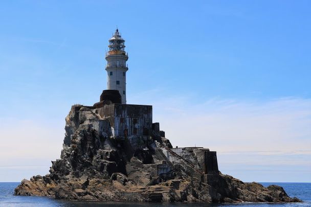 Fastnet Lighthouse off the coast of Co Cork today.