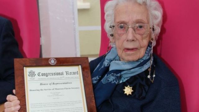 Maureen Flavin Sweeney was awarded a special US House of Representatives honor for her part in World War II