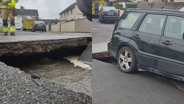 The sinkhole which appeared in the driveway of a home in County Cork