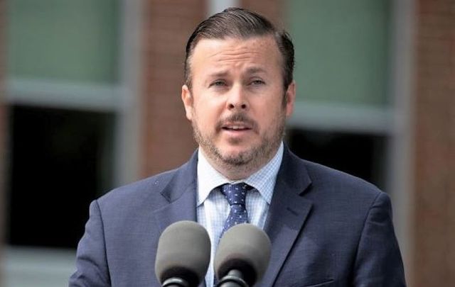 September 14, 2020: Rep. Kevin Boyle speaking to the press in Pennsylvania.