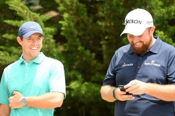 Rory McIlroy and Shane Lowry at the 2019 US Open at Pebble Beach. 