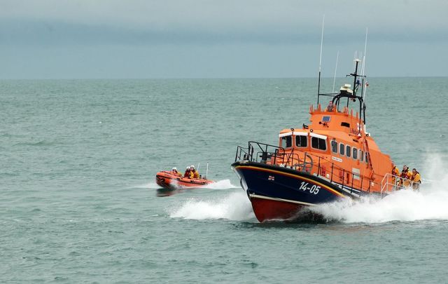 An RNLI lifeboat in action. 