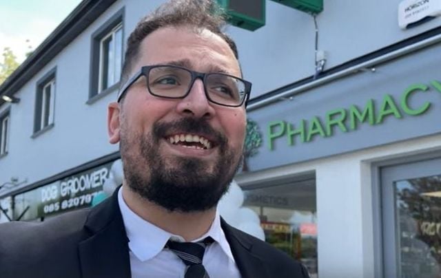 Fadi Almasri outside of his Ballon Pharmacy in Ballon, Co Carlow.