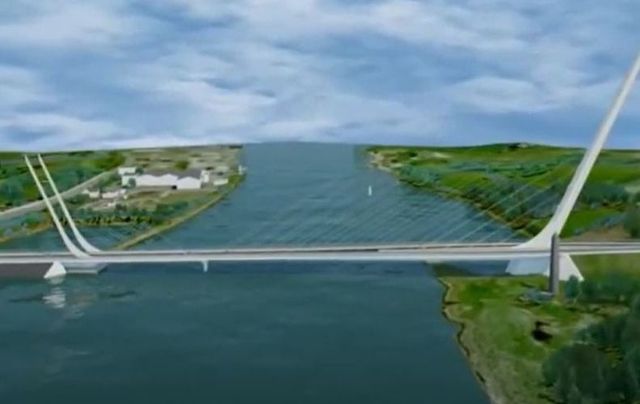 An early rendering of the Narrow Water Bridge.