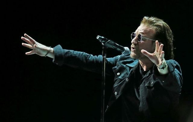 U2\'s frontman Bono performing in Dublin in 2018.