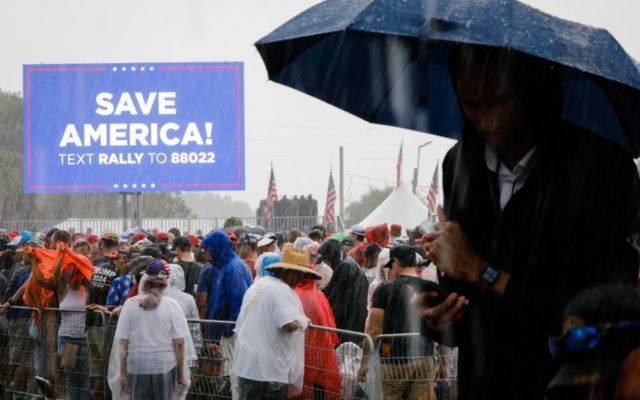 Trump supporters gather at a rally in Florida. 