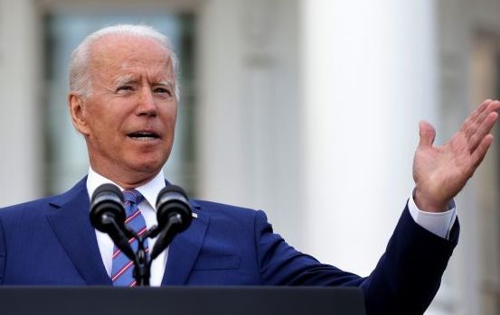 July 4, 2021: President Joe Biden speaks during a Fourth of July BBQ event to celebrate Independence Day at the South Lawn of the White House in Washington, DC.