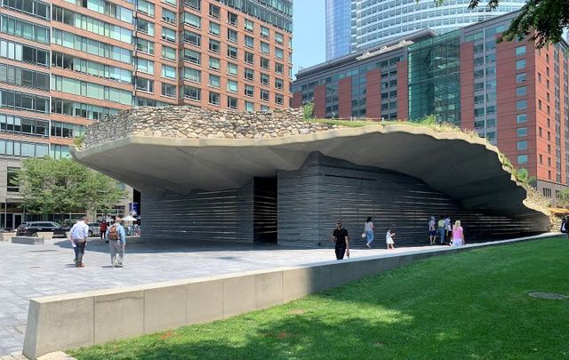 July 2021: The Irish Hunger Memorial in Battery Park City in downtown New York City.