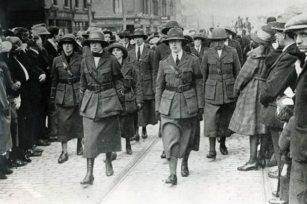 Members of Cumann na mBan (meaning The Women\'s Council) during Ireland\'s War of Independence.