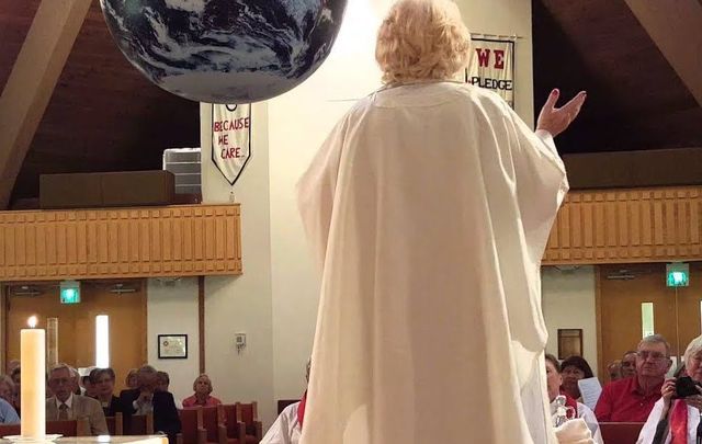 Bridget Mary Meehan giving Mass.