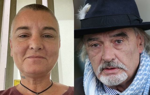 Sinead O\'Connor in June 2021 and Ian Bailey in October 2020.