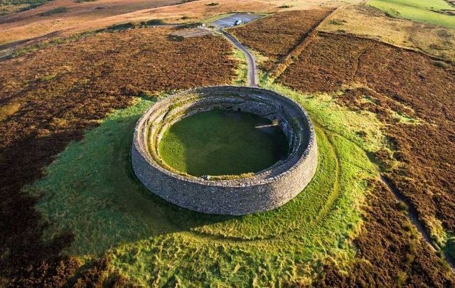 An aerial view of Grianán of Aileach in Co Donegal.