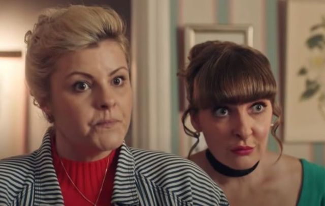 Ma Mary (Tara Lynne O\'Neill) and Aunt Sarah (Kathy Kiera Clarke) of Derry Girls.