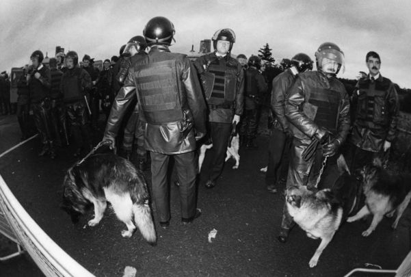 Members of the Royal Ulster Constabulary, photographed in 1988.