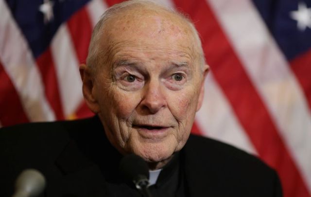 December 8, 2015: Cardinal Theodore McCarrick, archbishop emeritus of Washington, speaks during a news conference with senators and national religious leaders to respond to attempts at vilifying refugees and to call on lawmakers to engage in policymaking and not \'fear-mongering\' at the U.S. Capitol in Washington, DC.