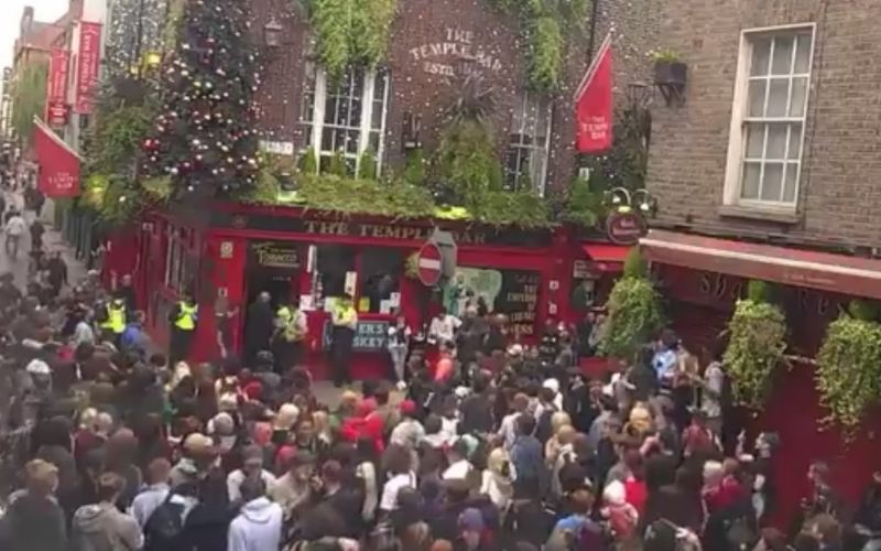 Hundreds gather outside Temple Bar pub to protest teen skateboarder assault