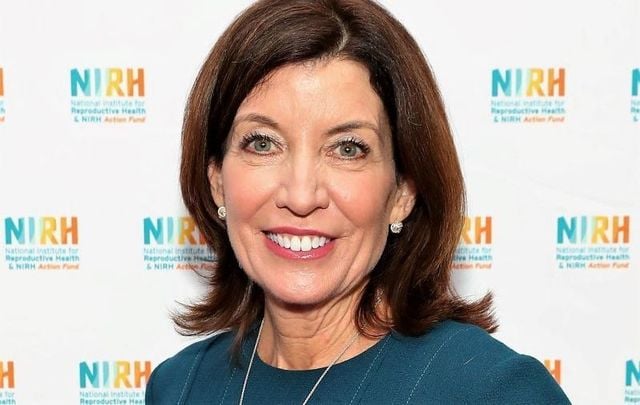 April 30, 2019: Lt. Governor of New York Kathy Hochul poses for a photo during the National Institute for Reproductive Health\'s Champion of Choice luncheon at The Ziegfeld Ballroom in New York City.