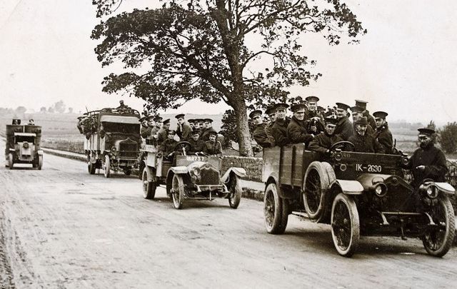 R.I.C. military and armoured car leaving Limerick circa 1920.
