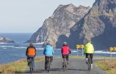 Exploring the Atlantic Ocean's coast at Glencolmcille, in County Donegal
