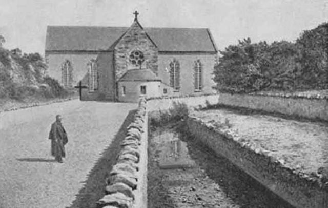 Father McFadden outside St. Marys in Gweedore, Co Donegal.