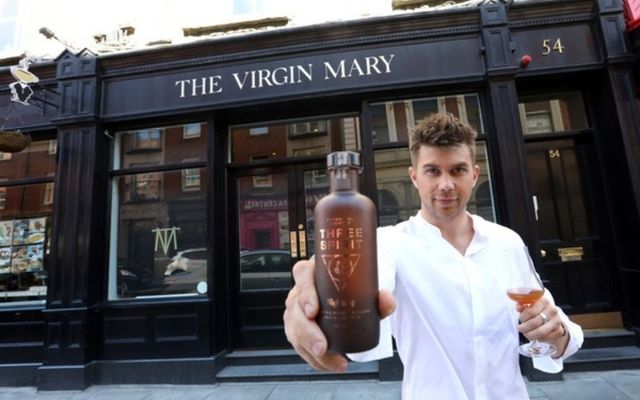 Bartender Charlie Yates outside the Virgin Mary pub in Dublin. 