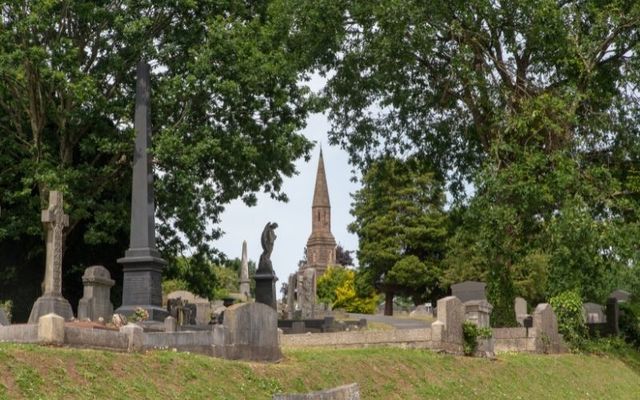 The remaining tower of the mortuary chapel at Belfast\'s City Cemetery. 