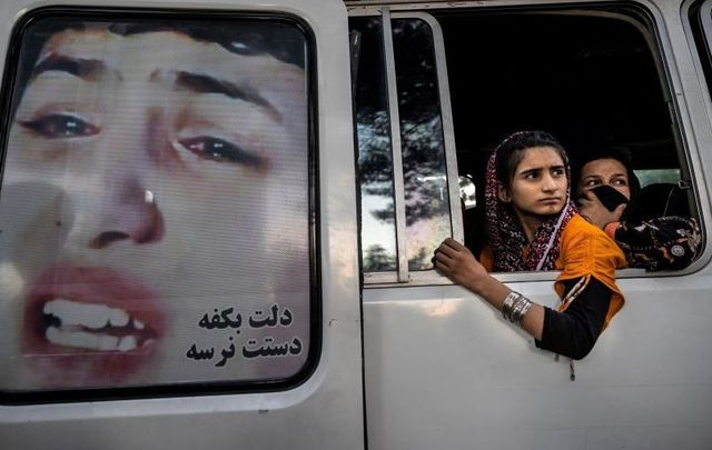 August 12, 2021: Displaced Afghans from the northern provinces are evacuated from a makeshift IDP camp in Share-e-Naw park to various mosques and schools in Kabul, Afghanistan.