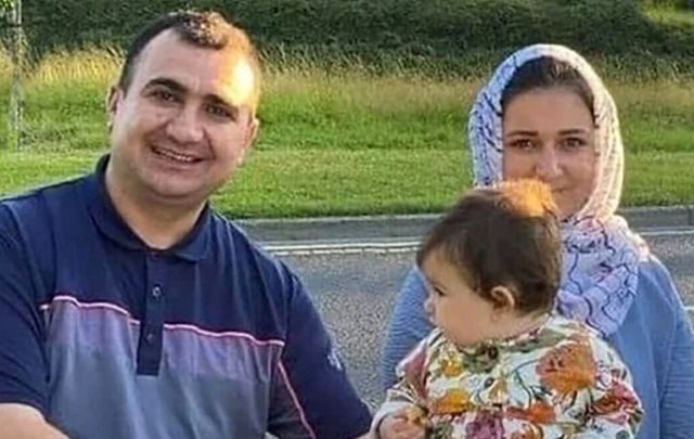 Karzan Sabah Ahmed, his wife Shahen Qasm, and their eight-month-old daughter Lena