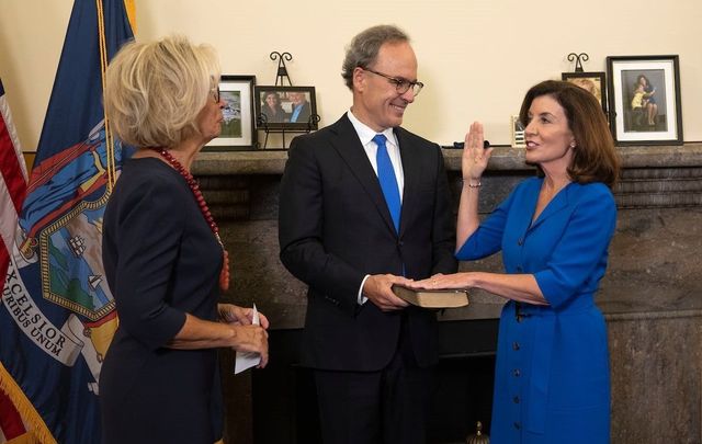 August 24, 2021: Kathy Hochul is sworn in as the 57th Governor of New York.