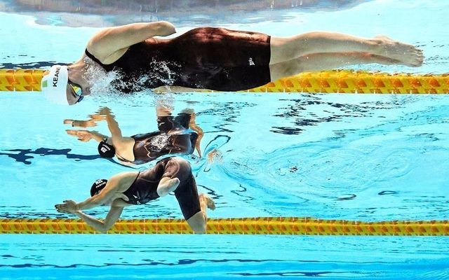 Keane in action during her SB8 100m breaststroke heat earlier this week.