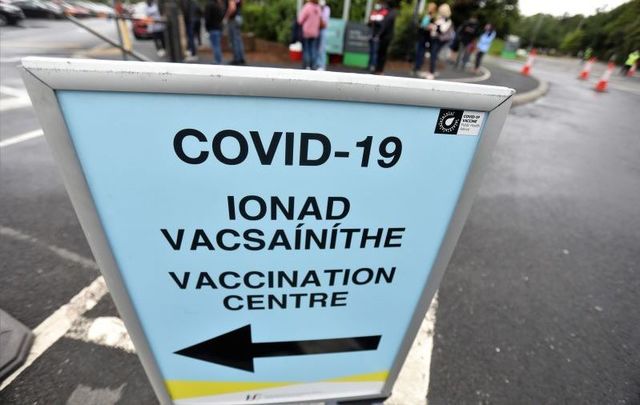 August 14, 2021: A COVID-19 vaccination in City West Dublin.