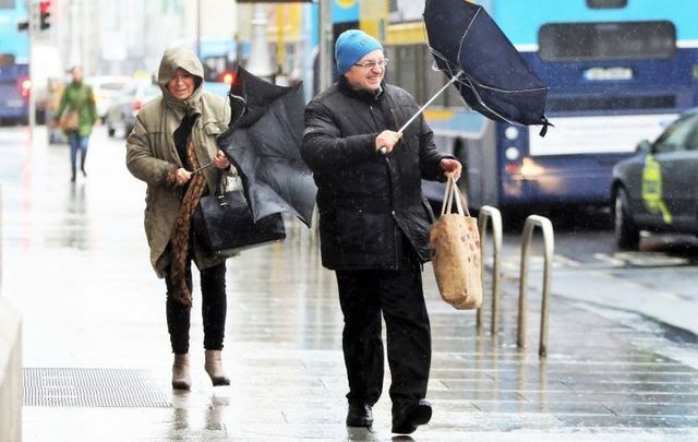 Rainy, stormy weather in Dublin.