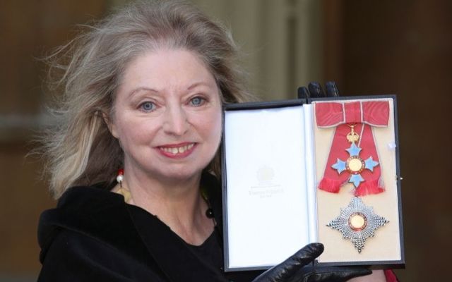Dame Hilary Mantel accepts her Dame Commander of the British Empire Award in 2015. 