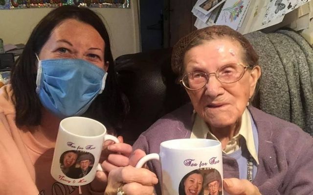 Nancy Stewart with her granddaughter Louise Coughlan. 