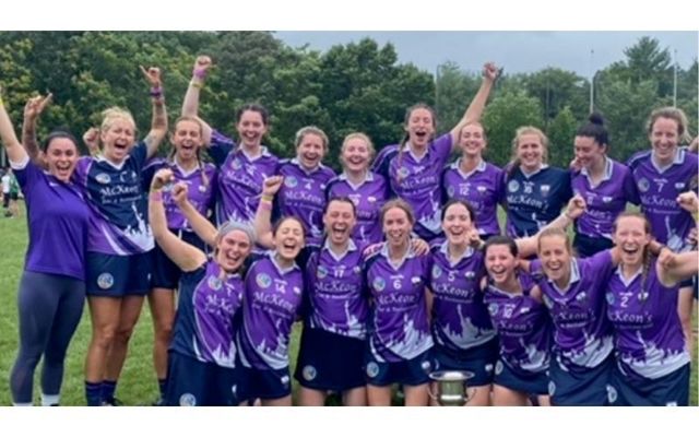 The victorious Liberty Gaels, a camogie team based in New York and New Jersey