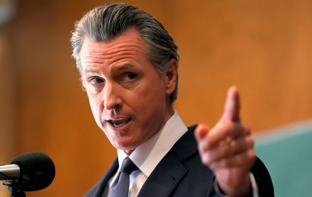 September 14, 2021: California Governor Gavin Newsom speaks to union workers and volunteers on election day at the IBEW Local 6 union hall in San Francisco, California.