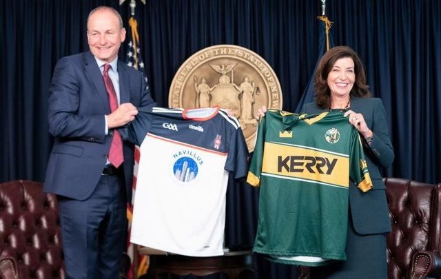 September 20, 2021: New York Governor Kathy Hochul meets with Ireland\'s Taoiseach Micheál Martin in New York City.