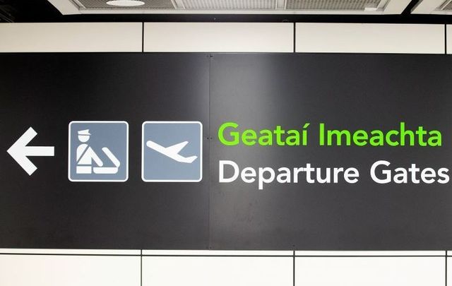 Departure Gates sign at Dublin Airport. 