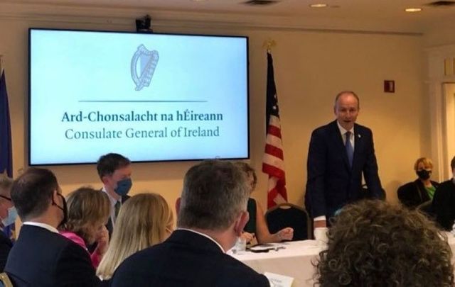 September 23, 2021: Taoiseach Micheál Martin at the Irish Consulate in New York City to engage with Irish and Irish American representatives.