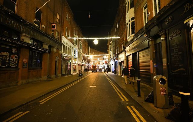 Dublin’s normally bustling Wicklow Street was quiet on New Year’s Eve.