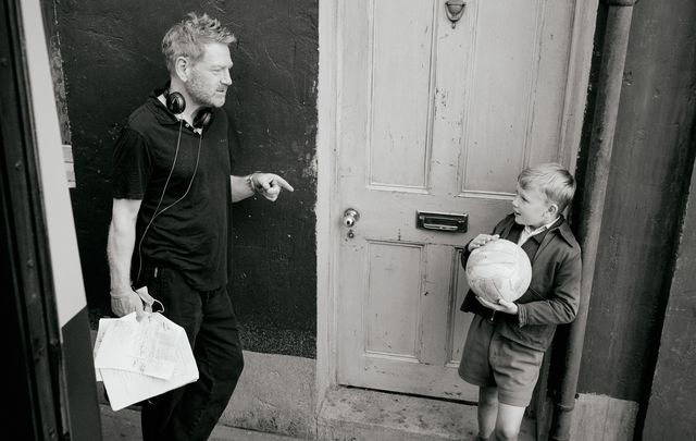 Kenneth Branagh directing Jude Hill in \"Belfast.\"