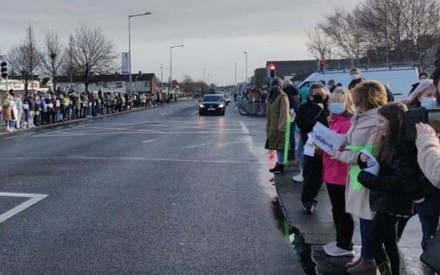 People line the streets of Ballyfermot in support of Alanna Quinn Idris. 
