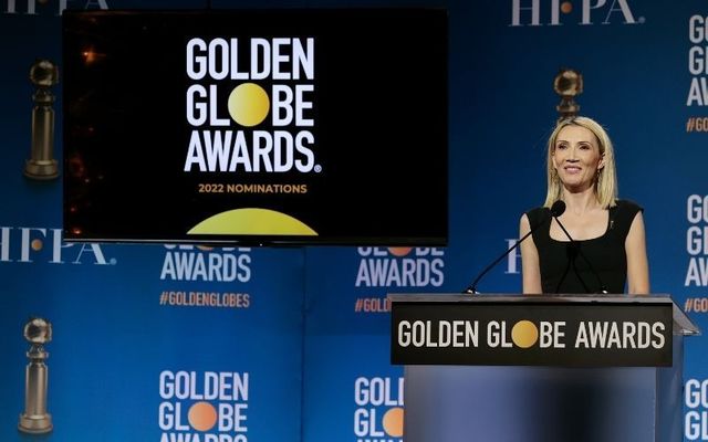 Hollywood Foreign Press Association President Helen Hoehne presents the 2022 Golden Globe nominations. 