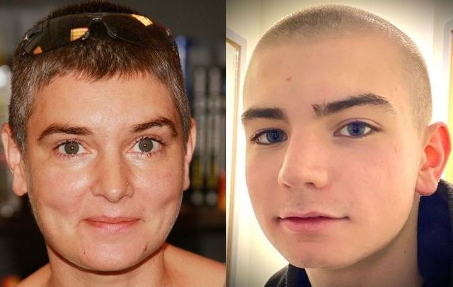 Sinéad O\'Connor, left, and her son Shane O\'Connor, right.