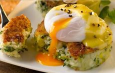 Irish brunch? Colcannon cakes with poached eggs and hollandaise sauce recipe